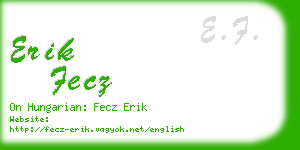 erik fecz business card